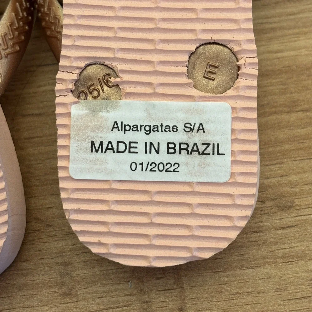 HAVAIANAS Top Tiras‎ Flip Flops Ballet Rose Pink Kids Size 10C Summer Beach